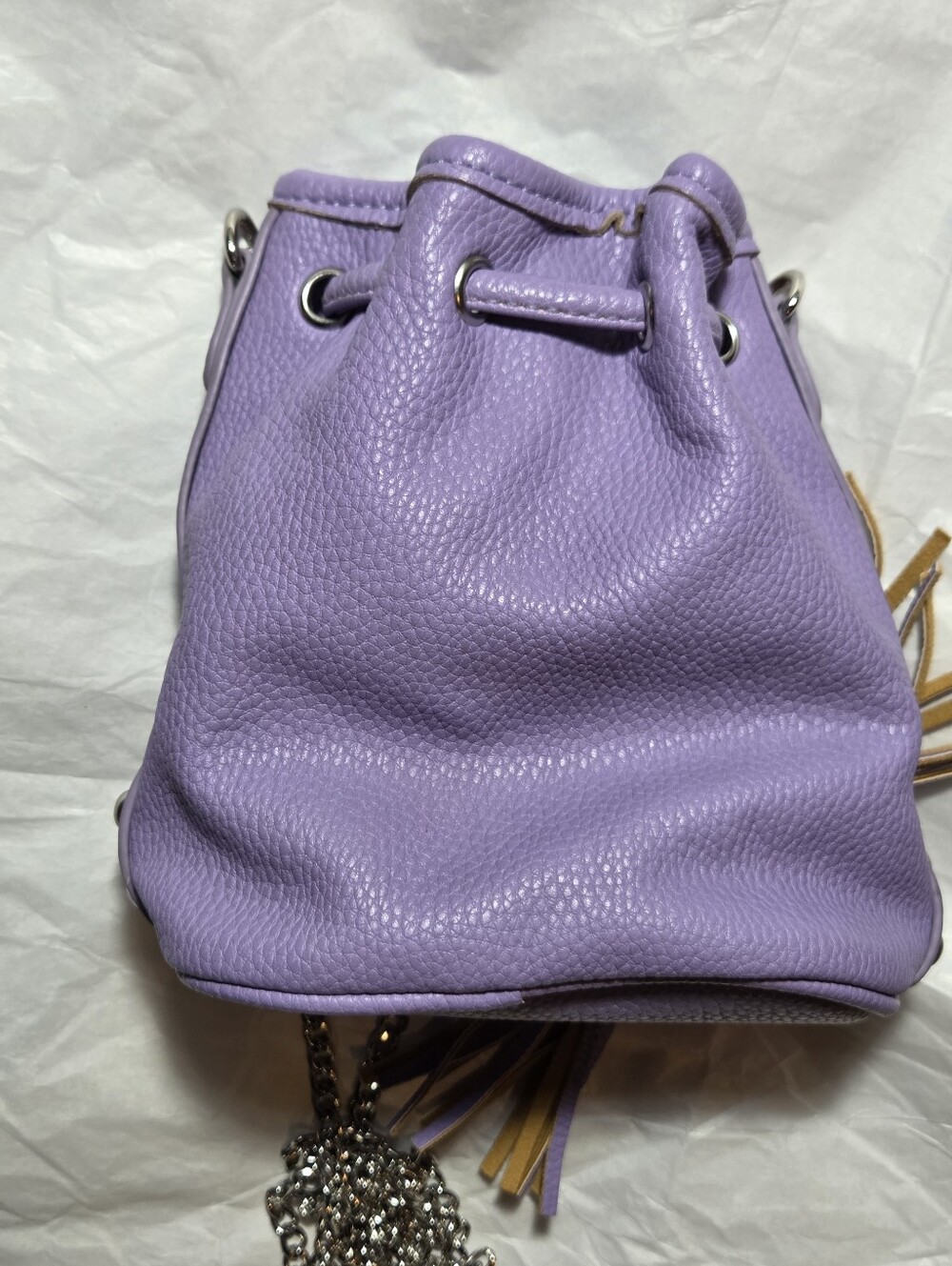 Charming Charlie purple mini drawstring crossbody bucket bag NWOT - Picture 3 of 11
